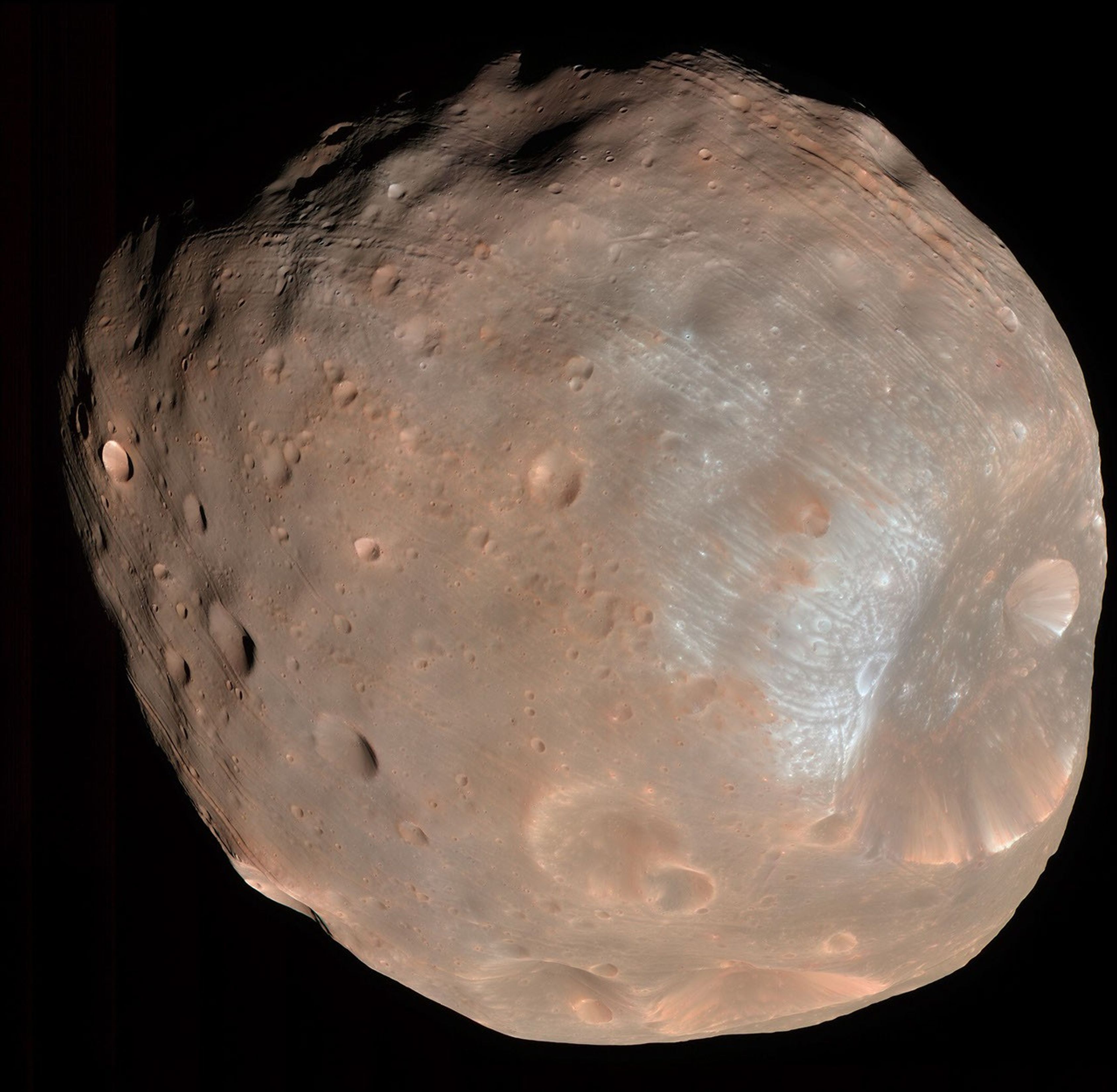 フォボス — MRO / HiRISE · 2008 · カラー合成観測画像